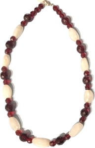 Korale Vintage czerwono-białe